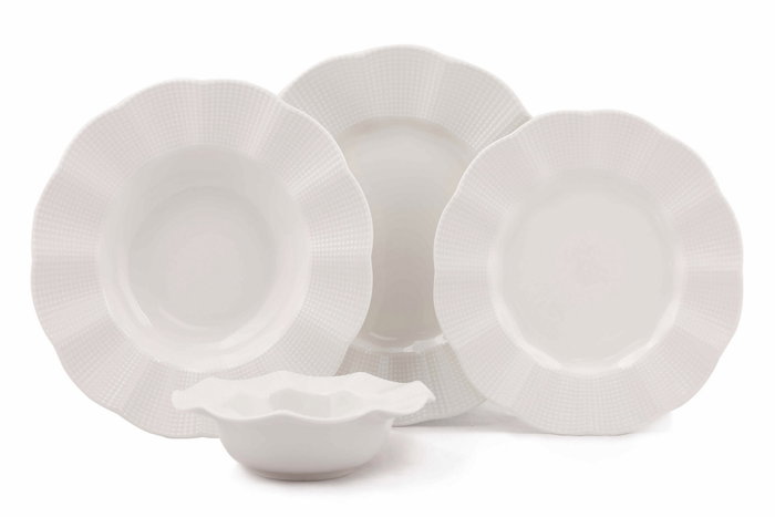 Hermia Vajilla de Porcelana de 24 Piezas en Crema